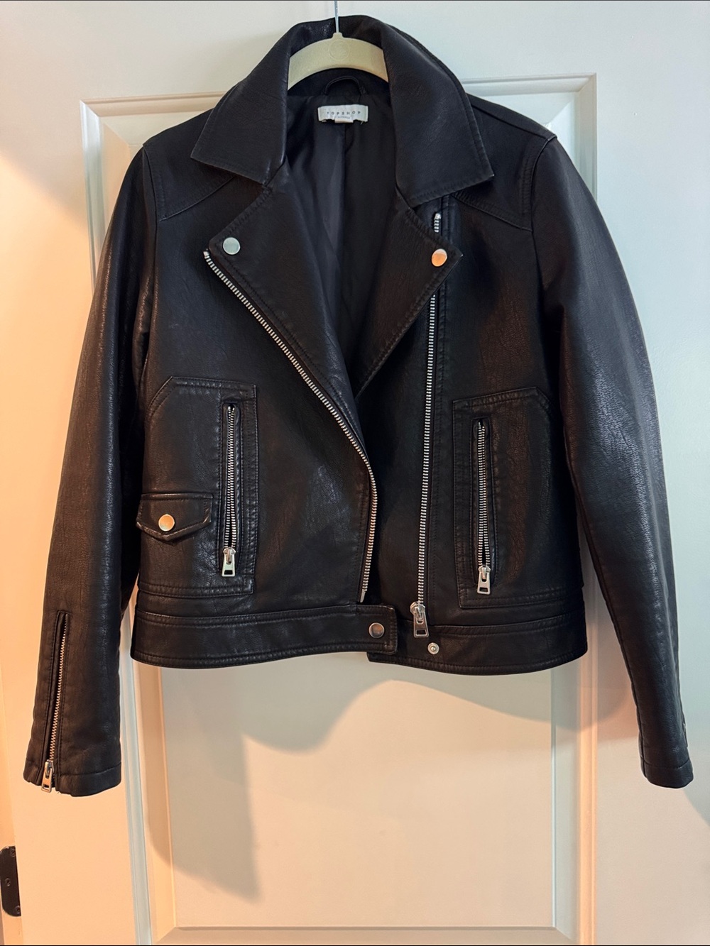 Topshop Black Moto Jacket - Women